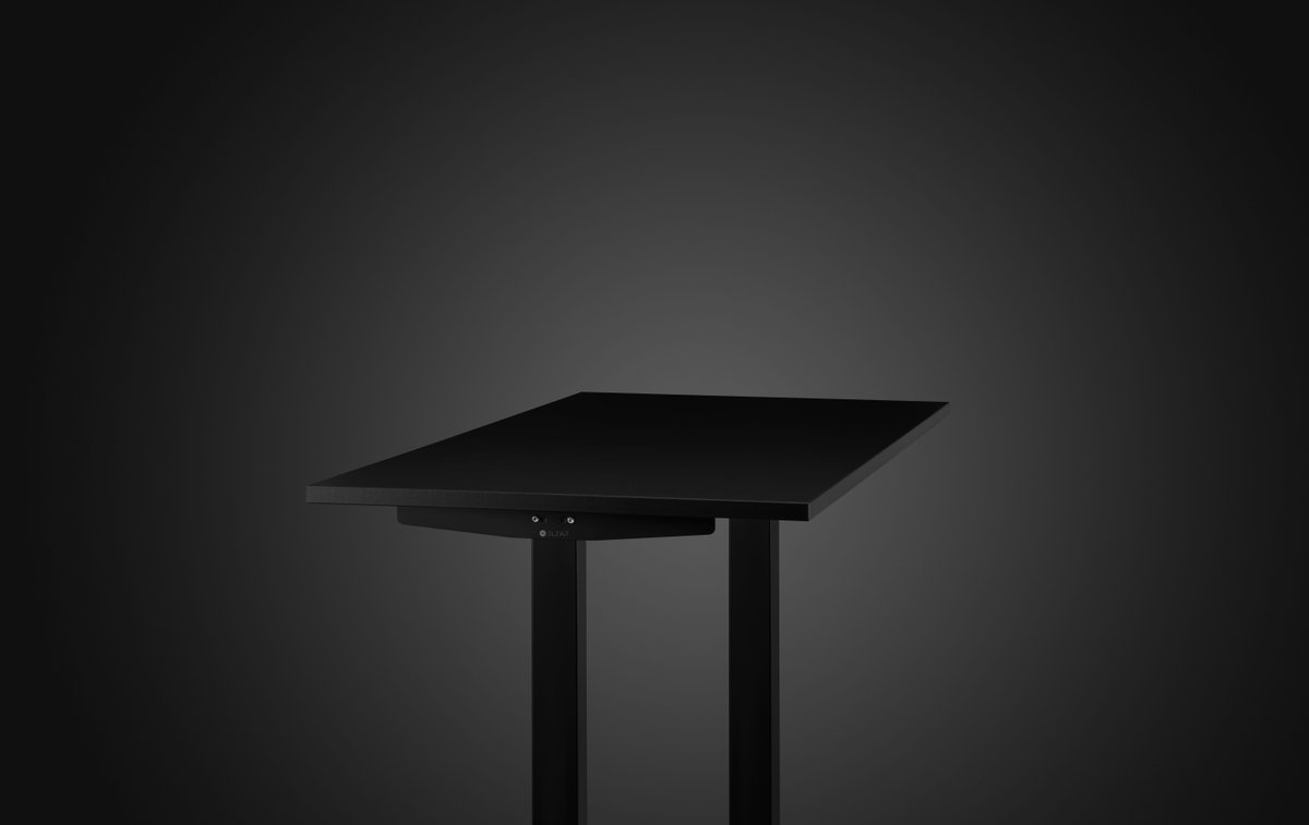 Biurko FIneWork czarne rzut z boku wizualizacja