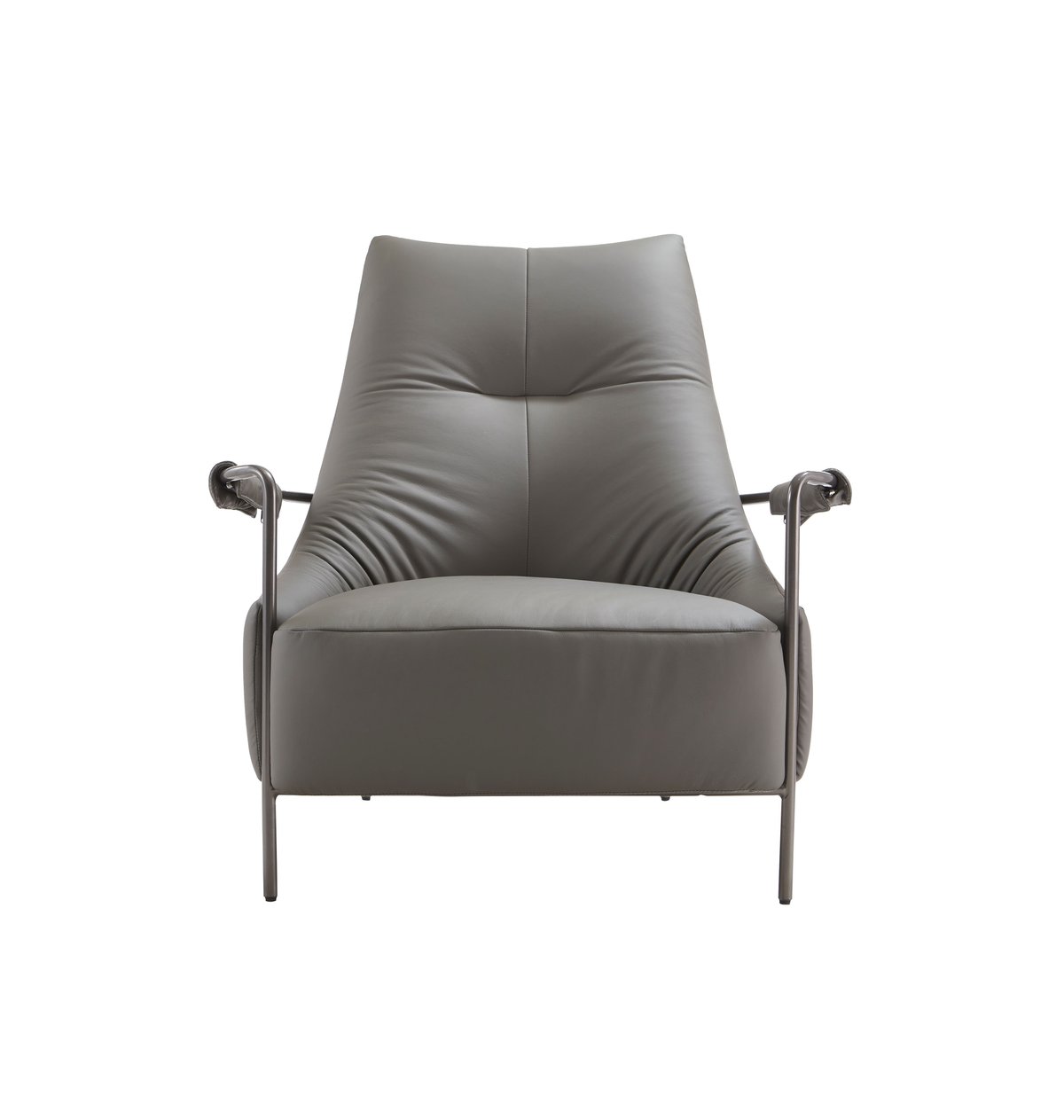 Fotel Lusso szary rzut z przodu